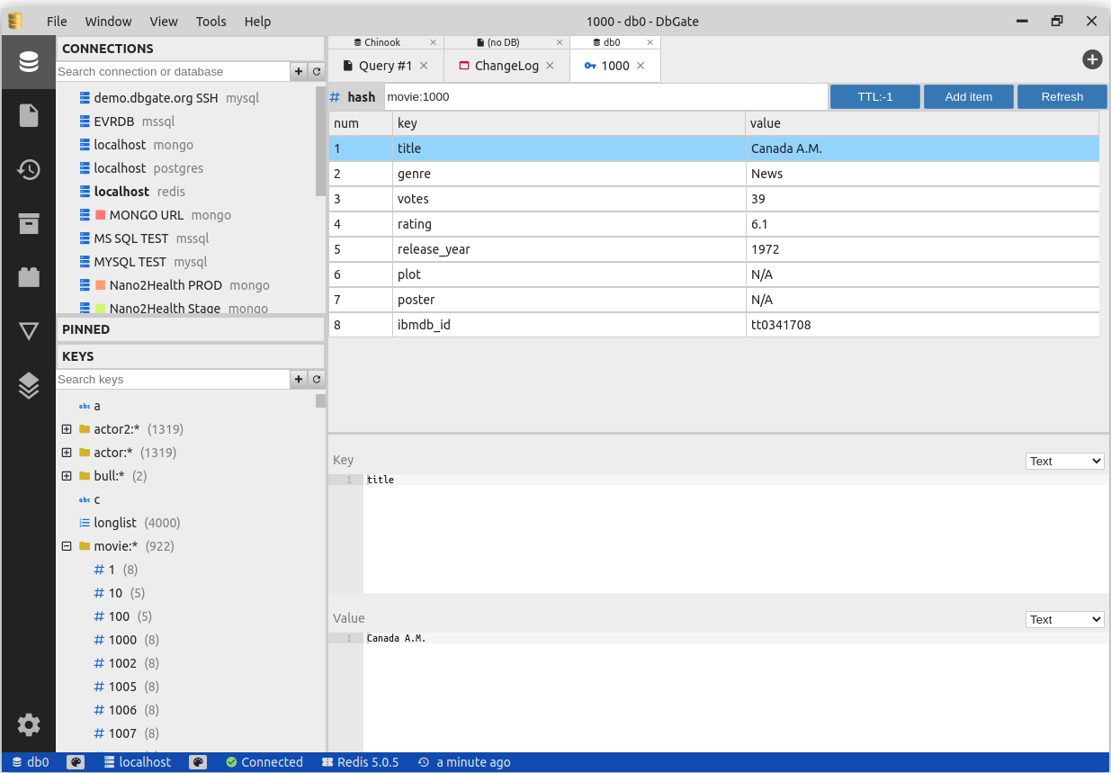 Cross platform Redis Client DbGate