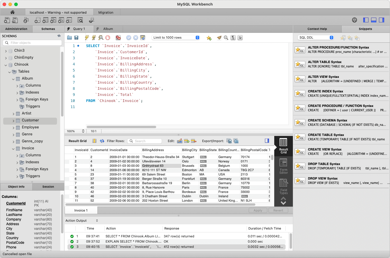 MySQL Workbench screenshot