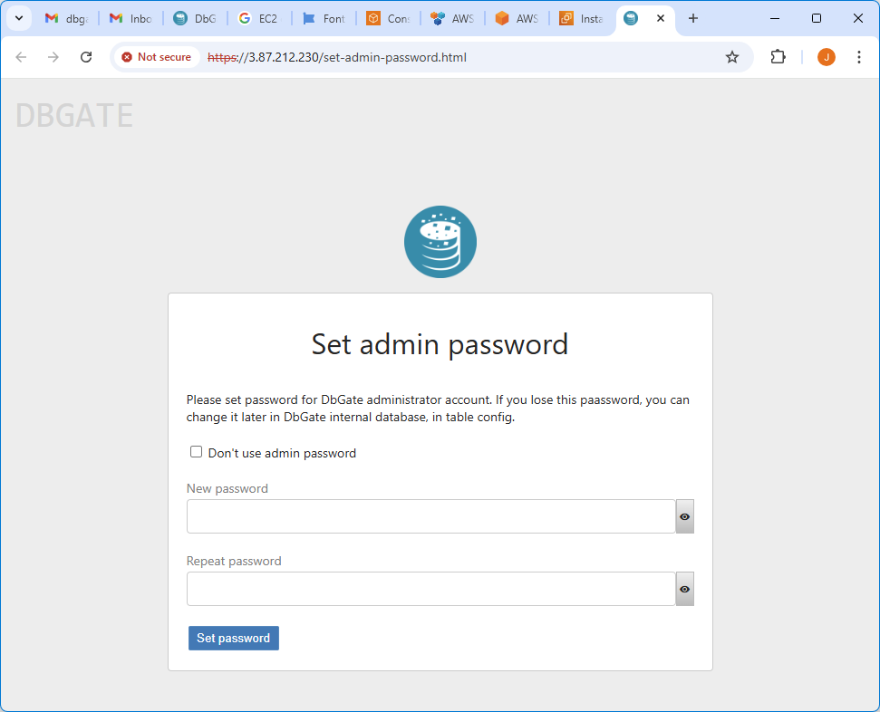 Set admin password