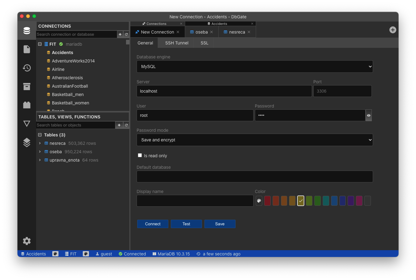 Connection to database