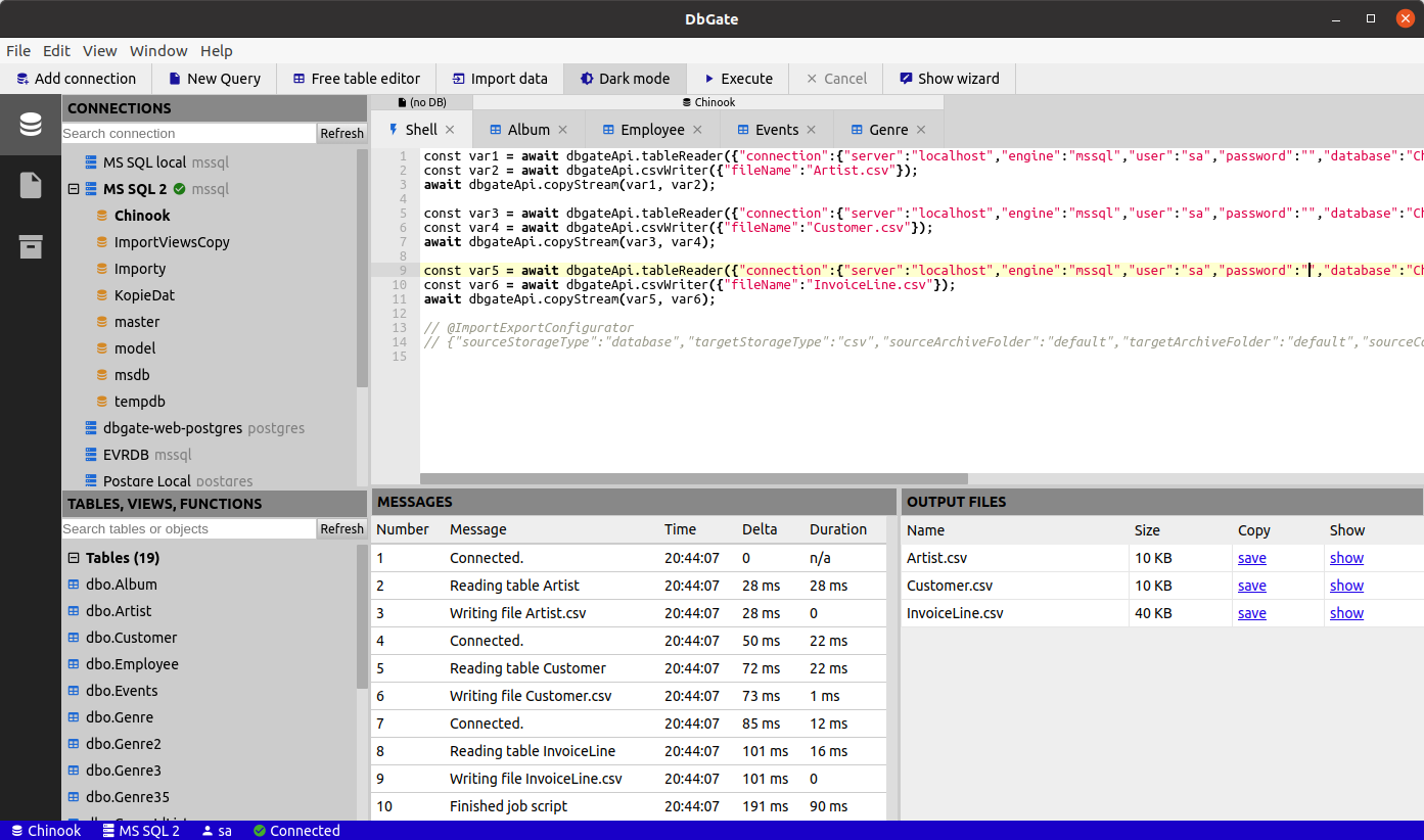 JavaScript scripting