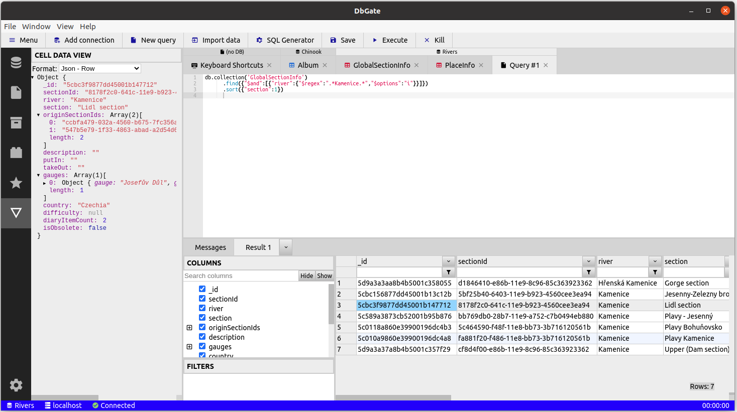 Run query on MongoDB database