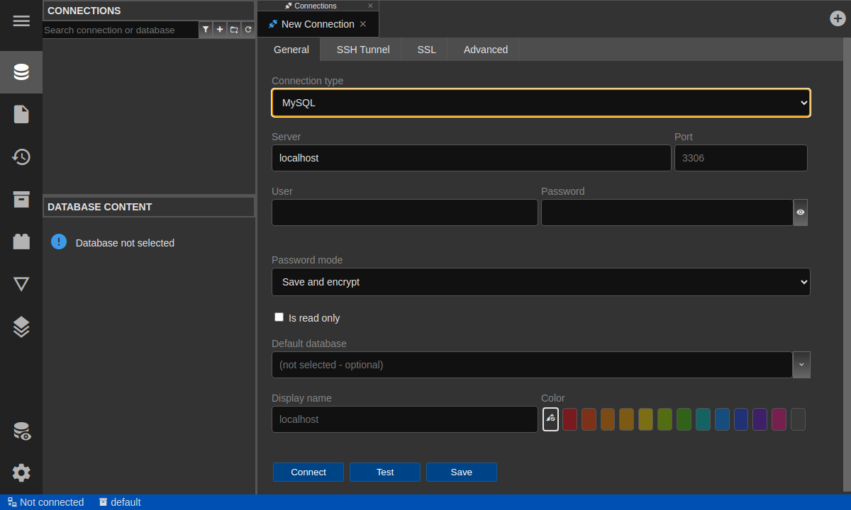 Connection to database