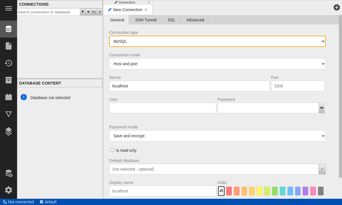 Connection to database