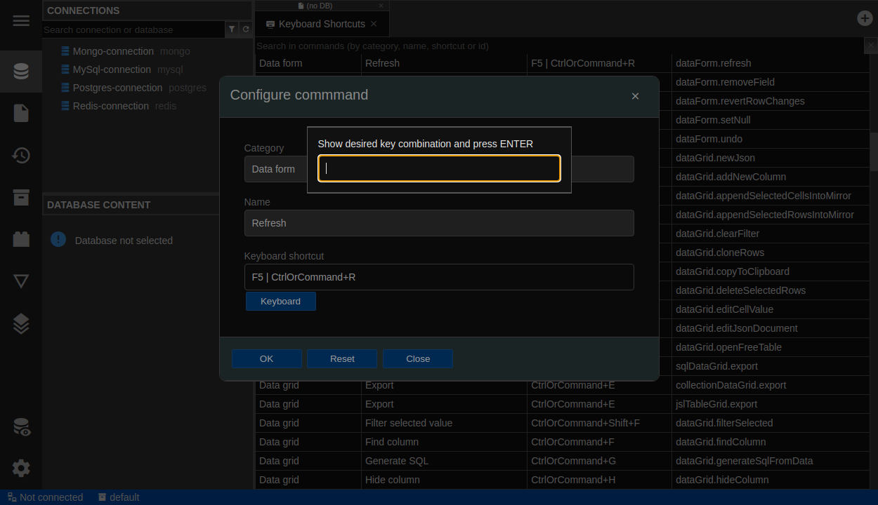 Configure keyboard shortcuts