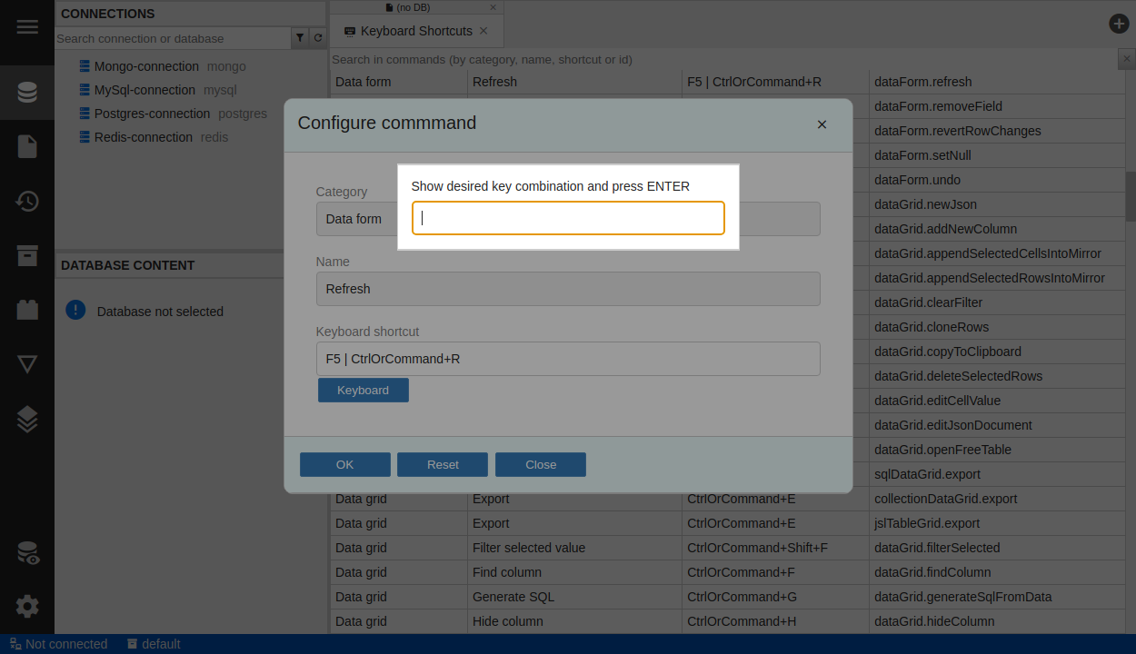 Configure keyboard shortcuts